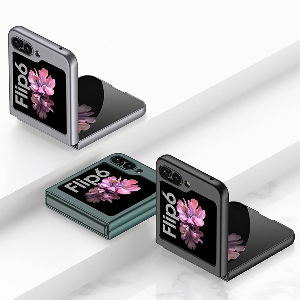 Galaxy Z Flip 6 Kılıf Zore Sert Kıpta Kapak Gümüş