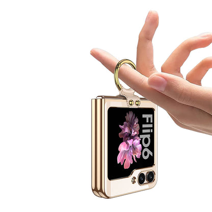 Galaxy Z Flip 6 Kılıf Zore Yüzüklü Kıpta Kapak Lila