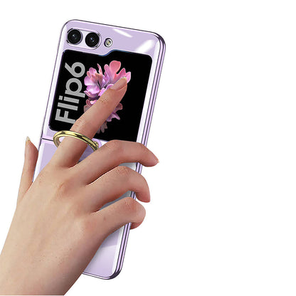 Galaxy Z Flip 6 Kılıf Zore Yüzüklü Kıpta Kapak Şeffaf