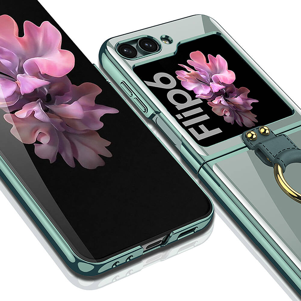 Galaxy Z Flip 6 Kılıf Zore Yüzüklü Kıpta Kapak Lila