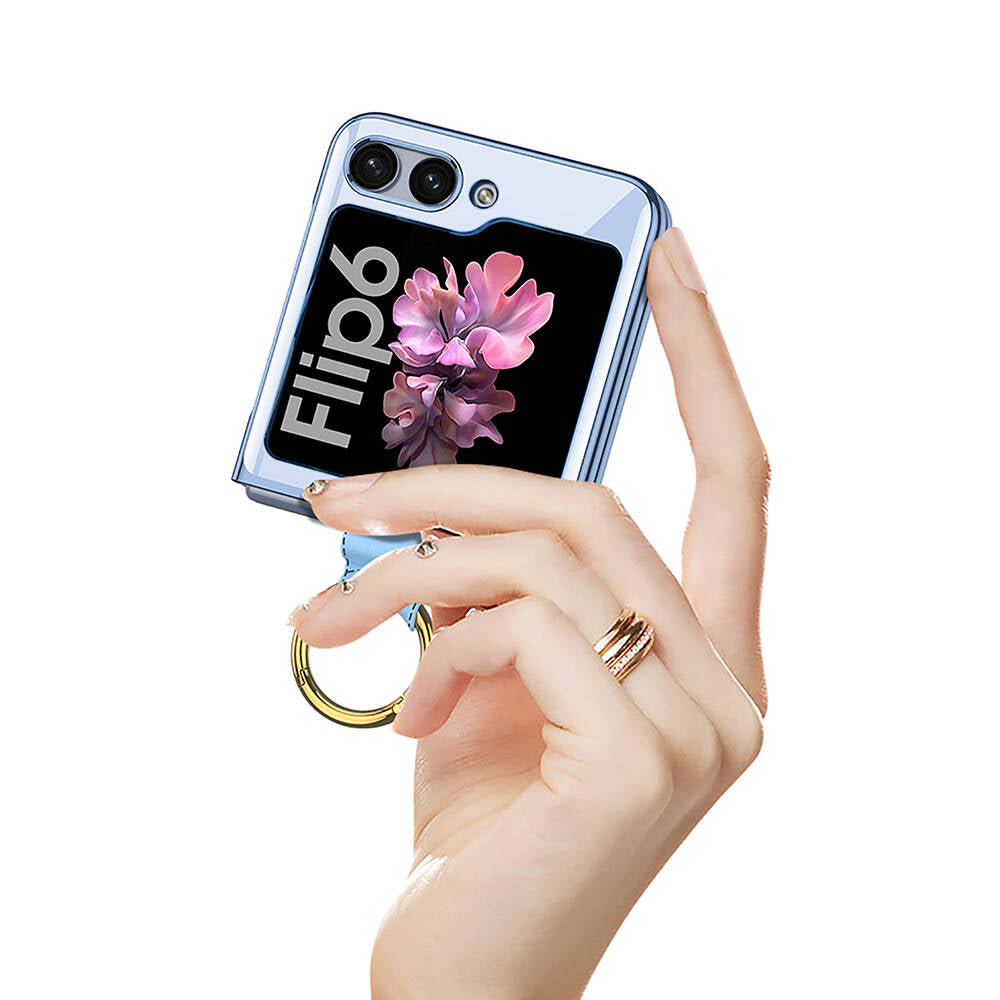 Galaxy Z Flip 6 Kılıf Zore Yüzüklü Kıpta Kapak Gold