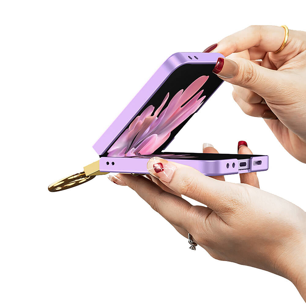 Galaxy Z Flip 6 Kılıf Zore Z Harfli Yüzüklü Kıpta Kapak Koyu Yeşil