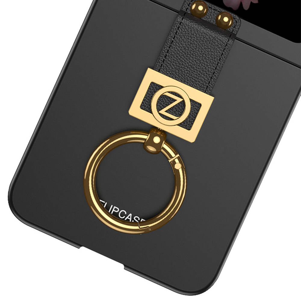 Galaxy Z Flip 6 Kılıf Zore Z Harfli Yüzüklü Kıpta Kapak Koyu Yeşil