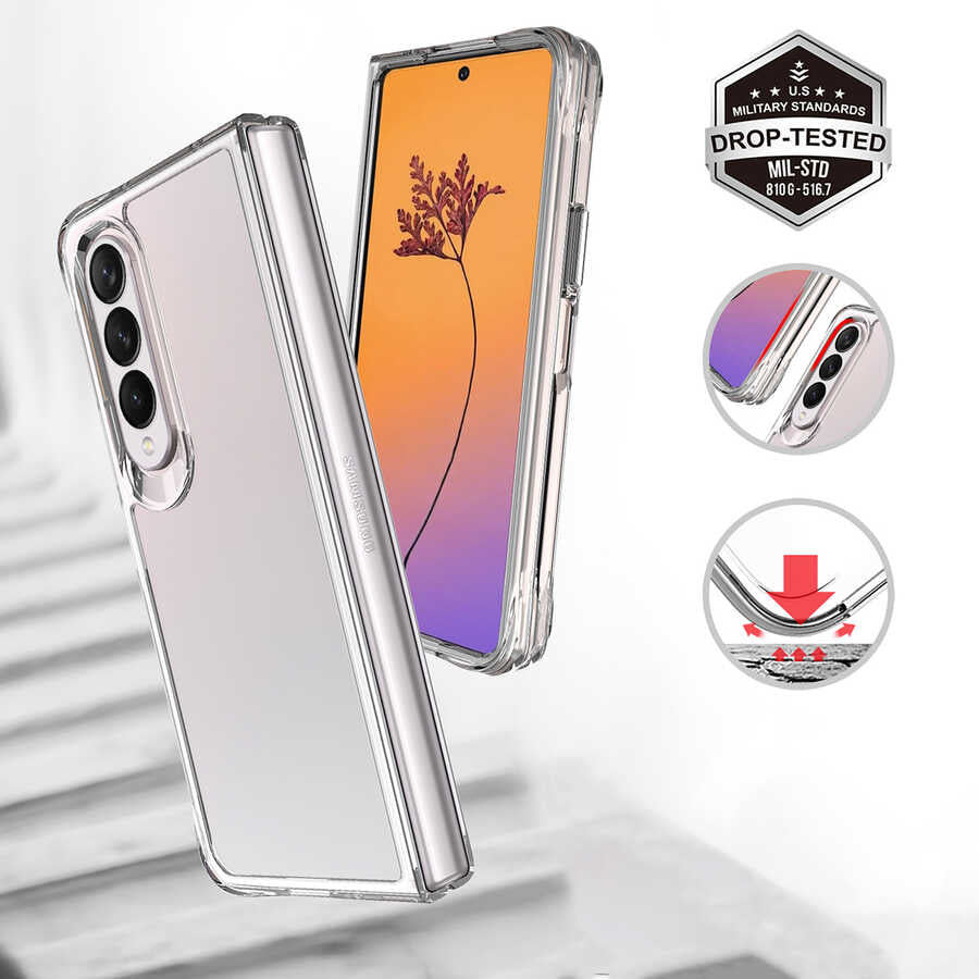 Galaxy Z Fold 4 Kılıf Zore Vonn Kapak Renksiz