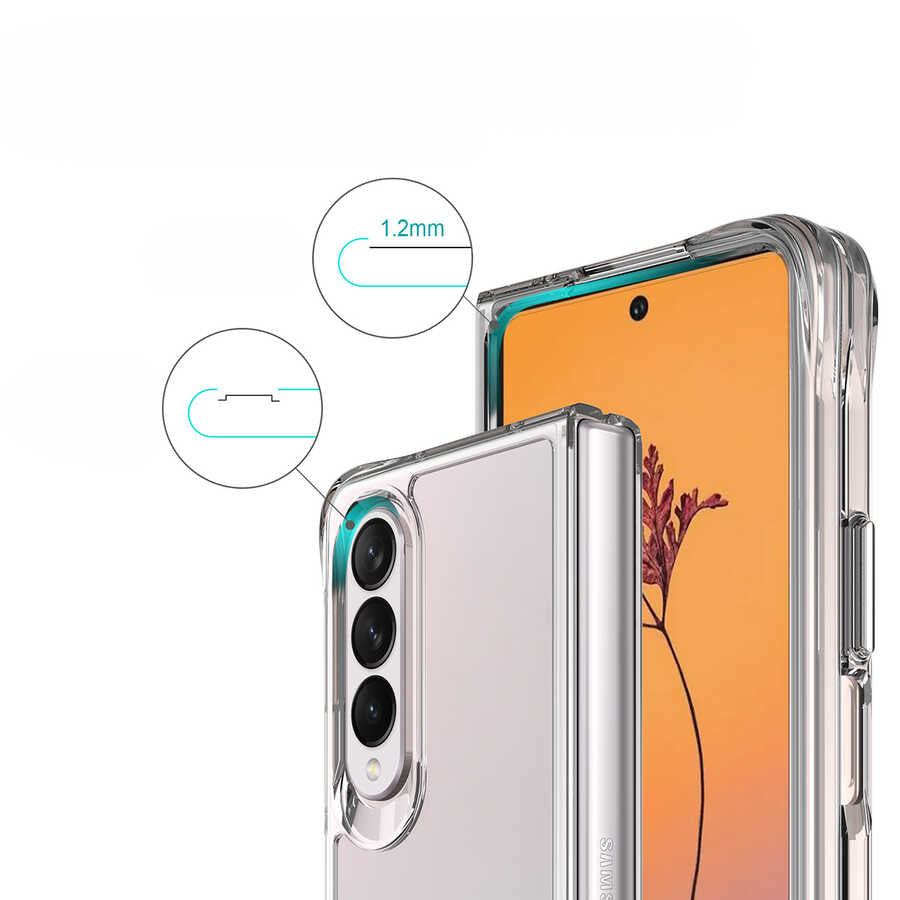Galaxy Z Fold 4 Kılıf Zore Vonn Kapak Renksiz