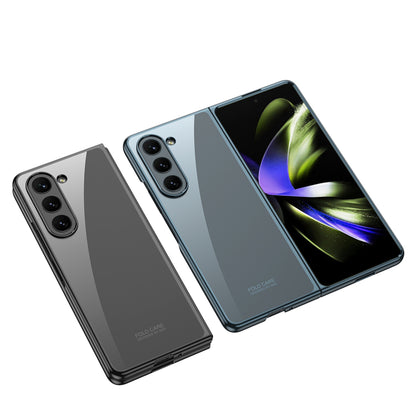 Galaxy Z Fold 5 Kılıf Zore Full Camlı Kıpta Kapak Gümüş Yeşili