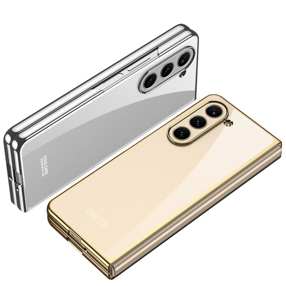 Galaxy Z Fold 5 Kılıf Zore Full Camlı Kıpta Kapak Gold