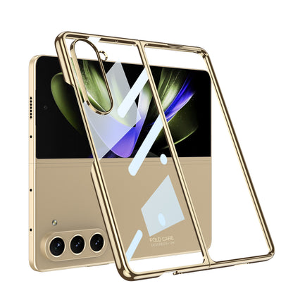Galaxy Z Fold 5 Kılıf Zore Full Camlı Kıpta Kapak Gold