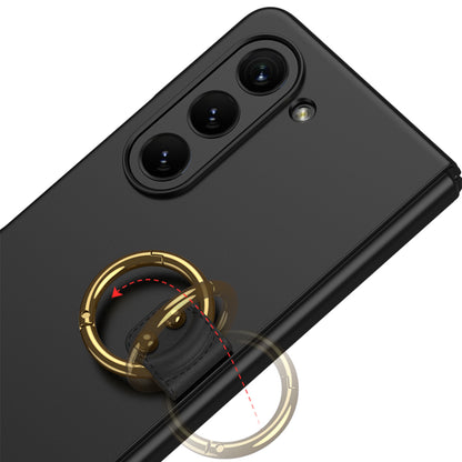 Galaxy Z Fold 5 Kılıf Zore Kıpta Yüzüklü Flip Sert Kapak Rose Gold