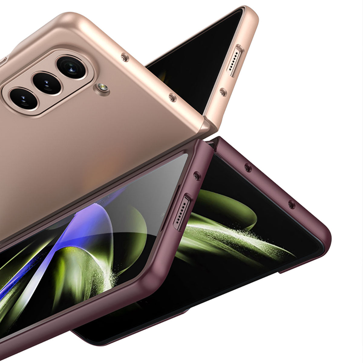 Galaxy Z Fold 5 Kılıf Zore Sert Kıpta Kapak Koyu Yeşil