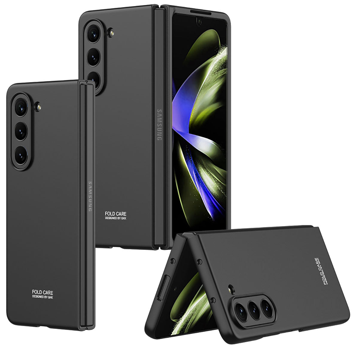 Galaxy Z Fold 5 Kılıf Zore Sert Kıpta Kapak Siyah