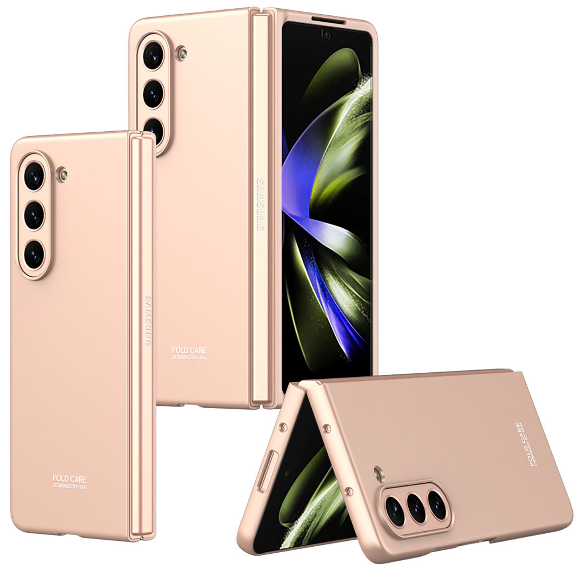 Galaxy Z Fold 5 Kılıf Zore Sert Kıpta Kapak Rose Gold