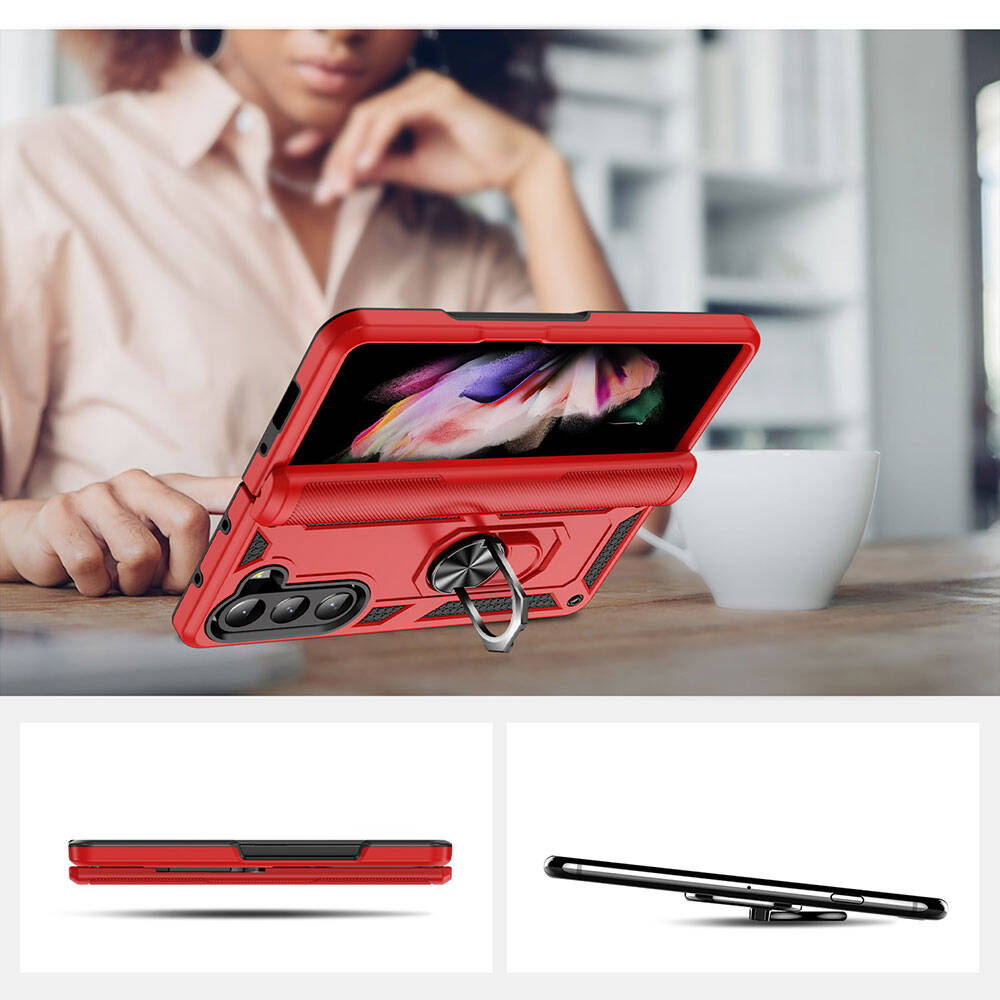 Galaxy Z Fold 5 Kılıf Zore Vega Kapak Siyah