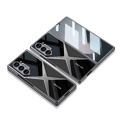 Galaxy Z Fold 6 Kılıf Ultra İnce Kamera Korumalı PC + Deri Arka Yüzey Zore X-Pro Kapak Siyah