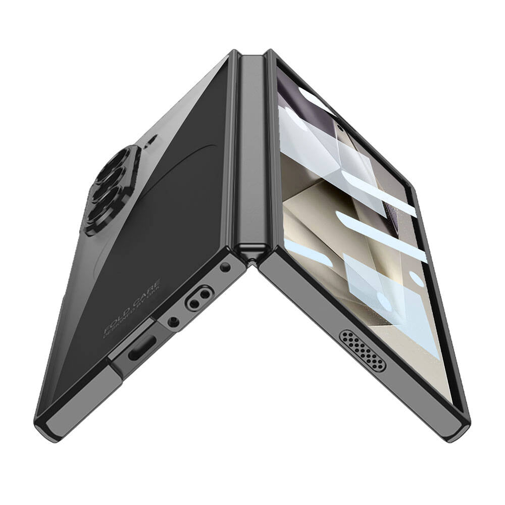 Galaxy Z Fold 6 Kılıf Zore Full Camlı Kıpta Kapak Şeffaf