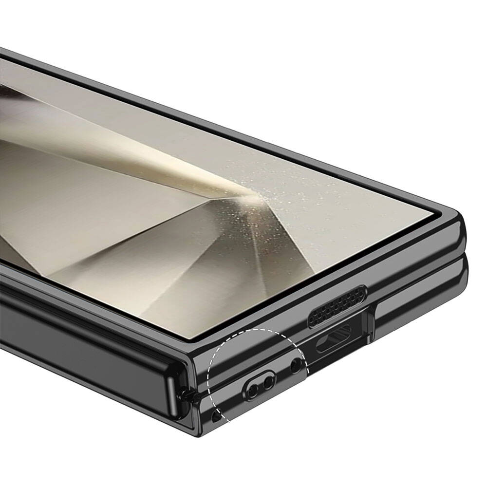 Galaxy Z Fold 6 Kılıf Zore Full Camlı Kıpta Kapak Şeffaf