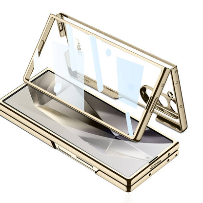 Galaxy Z Fold 6 Kılıf Zore Full Camlı Kıpta Kapak Gold