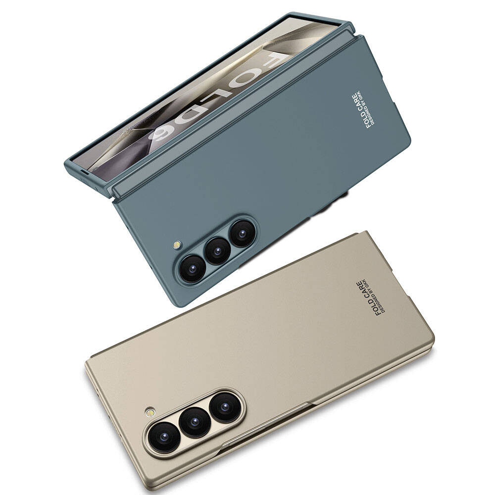 Galaxy Z Fold 6 Kılıf Zore Sert Kıpta Kapak Titanyum-Gri