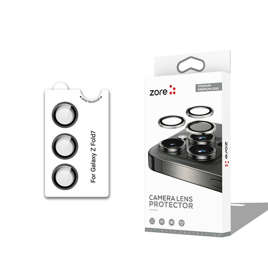 Galaxy Z Fold 7 Zore CL-12 Premium Safir Parmak İzi Bırakmayan Anti-Reflective Kamera Lens Koruyucu Siyah