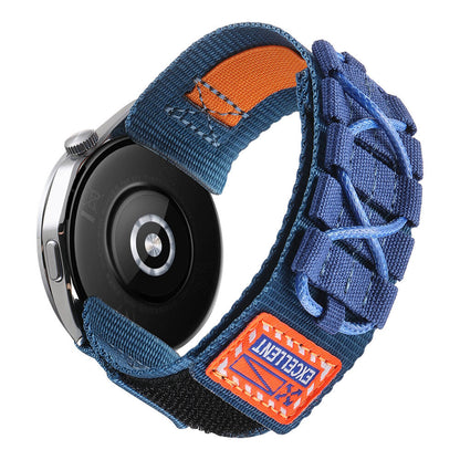 Gear S3 Zore KRD-112 22mm Orbital Örgülü Halat Tasarımlı Naylon Kumaş Hasır Kordon Mavi