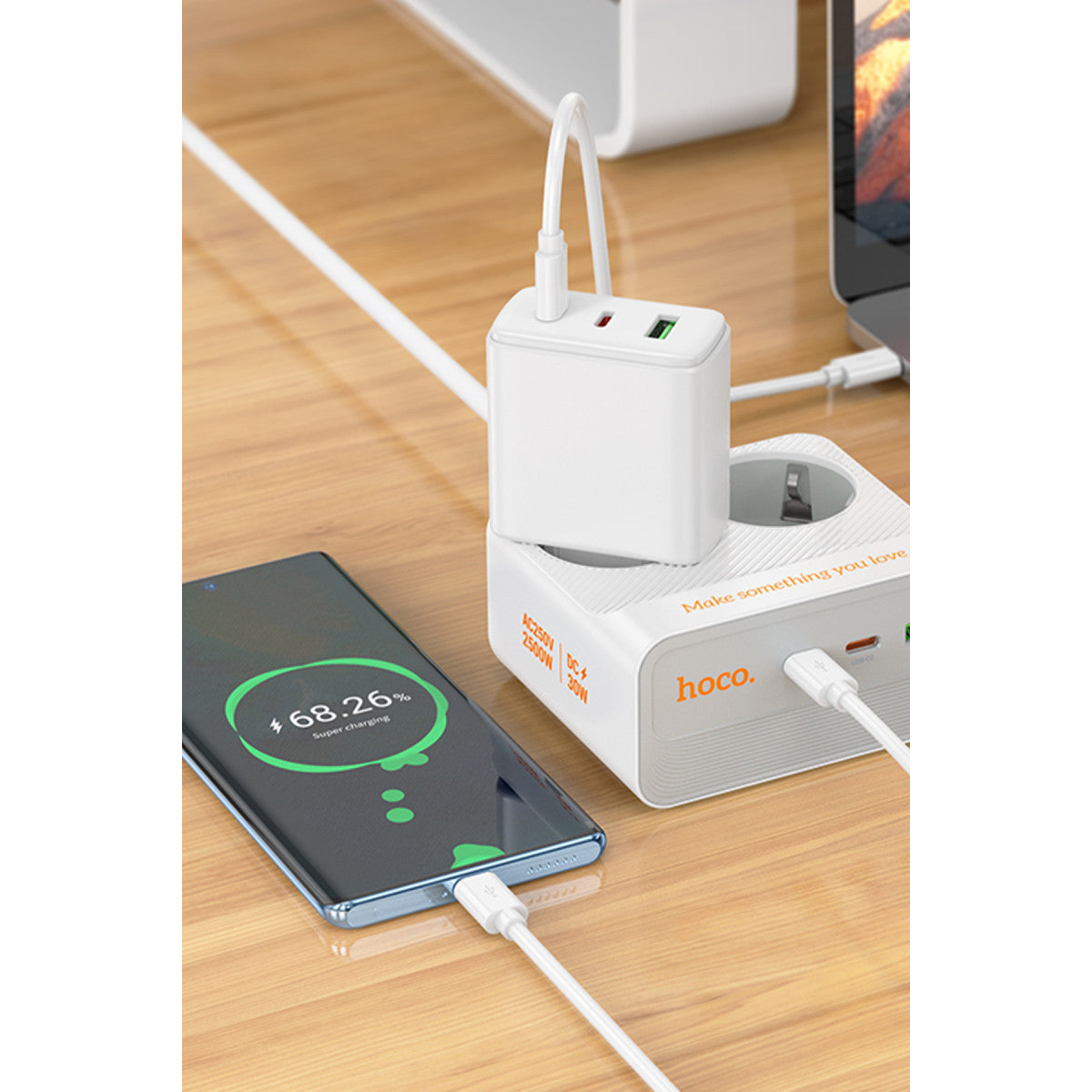 Hoco. AC27 Descanso 5in1 2M 2500W Priz Dönüştürücü