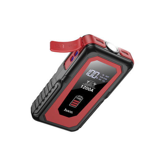 Hoco. QS3 Victory 37W Dijital Göstergeli 10.000 mAh Bataryalı LED Acil Durum Fenerli Araç Akü Takviye Özellikli Powerbank