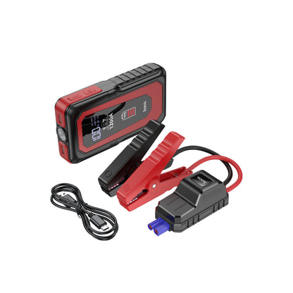Hoco. QS3 Victory 37W Dijital Göstergeli 10.000 mAh Bataryalı LED Acil Durum Fenerli Araç Akü Takviye Özellikli Powerbank