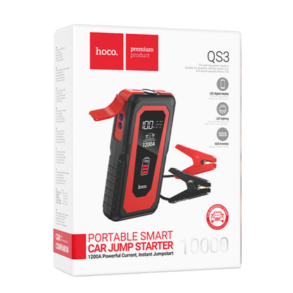 Hoco. QS3 Victory 37W Dijital Göstergeli 10.000 mAh Bataryalı LED Acil Durum Fenerli Araç Akü Takviye Özellikli Powerbank