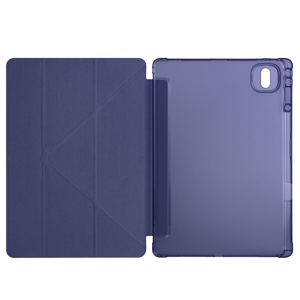 Honor MagicPad 2 Kılıf Zore Tri Folding Kalem Bölmeli Standlı Kılıf Lacivert