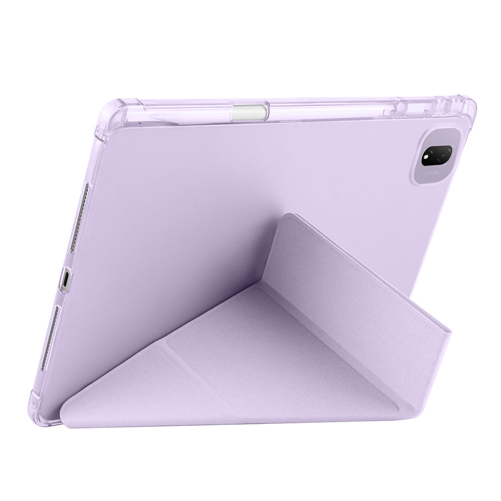 Honor MagicPad 2 Kılıf Zore Tri Folding Kalem Bölmeli Standlı Kılıf Lacivert