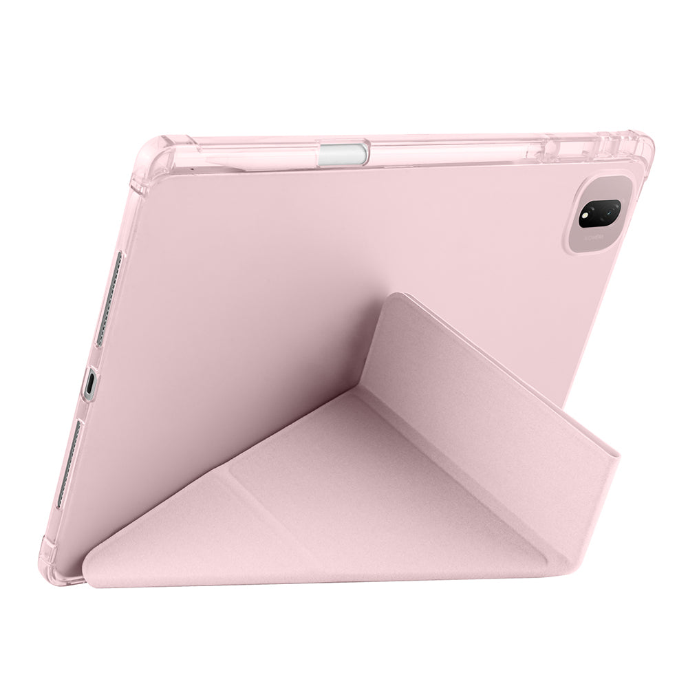 Honor Pad GT Pro Kılıf Zore Tri Folding Kalem Bölmeli Standlı Kılıf Rose Gold