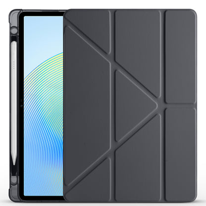 Honor Pad X8A Kılıf Zore Tri Folding Kalem Bölmeli Standlı Kılıf Rose Gold