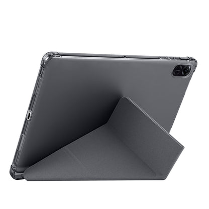 Honor Pad X8A Kılıf Zore Tri Folding Kalem Bölmeli Standlı Kılıf Gri