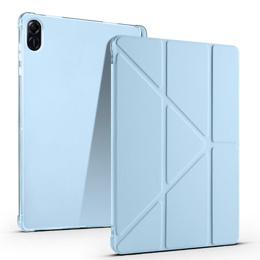 Honor Pad X8A Kılıf Zore Tri Folding Kalem Bölmeli Standlı Kılıf Gri