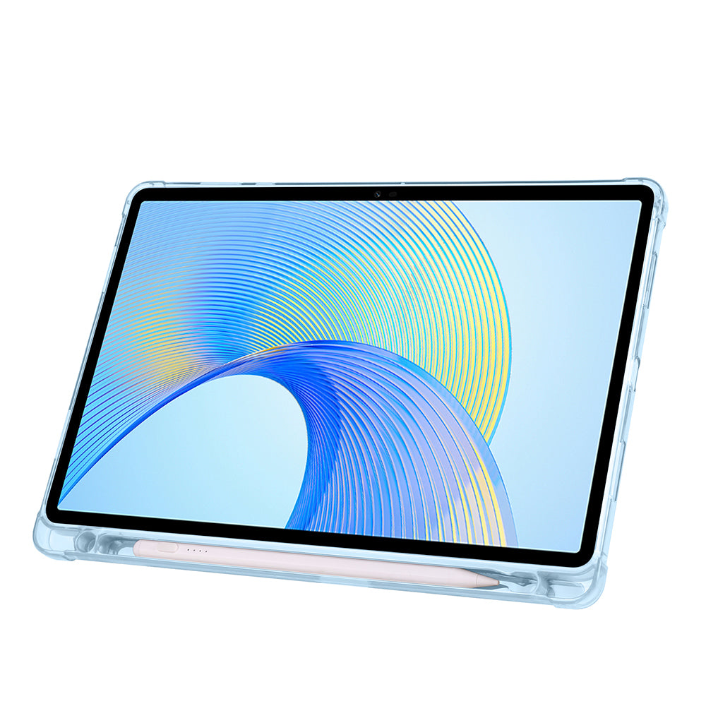 Honor Pad X8A Kılıf Zore Tri Folding Kalem Bölmeli Standlı Kılıf Mavi