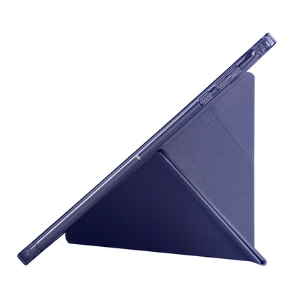 Honor Pad X8A Kılıf Zore Tri Folding Kalem Bölmeli Standlı Kılıf Mavi