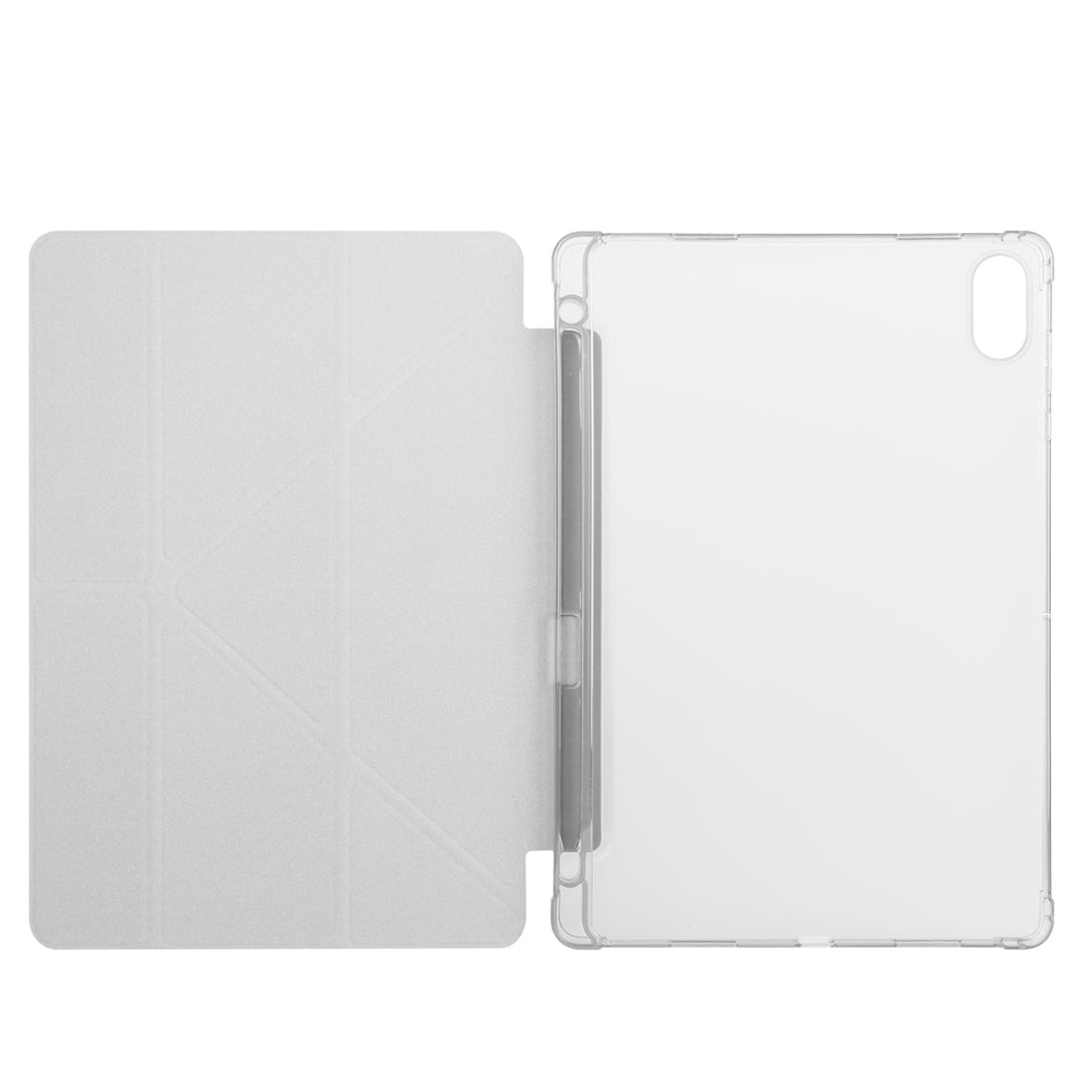 Honor Pad X8A Kılıf Zore Tri Folding Kalem Bölmeli Standlı Kılıf Mavi