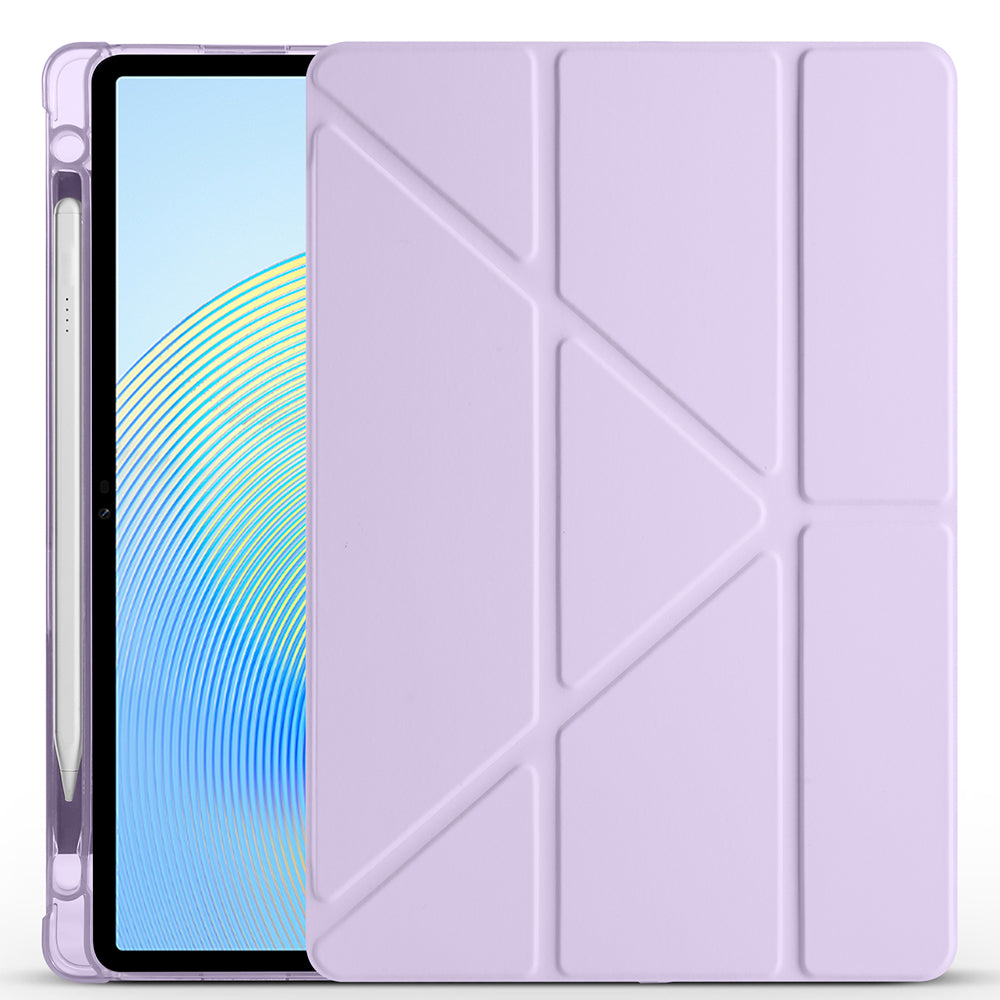 Honor Pad X8A Kılıf Zore Tri Folding Kalem Bölmeli Standlı Kılıf Mavi