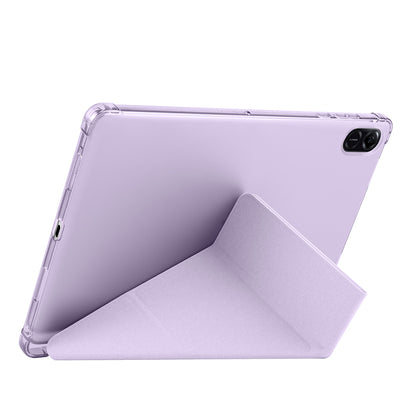 Honor Pad X8A Kılıf Zore Tri Folding Kalem Bölmeli Standlı Kılıf Gri