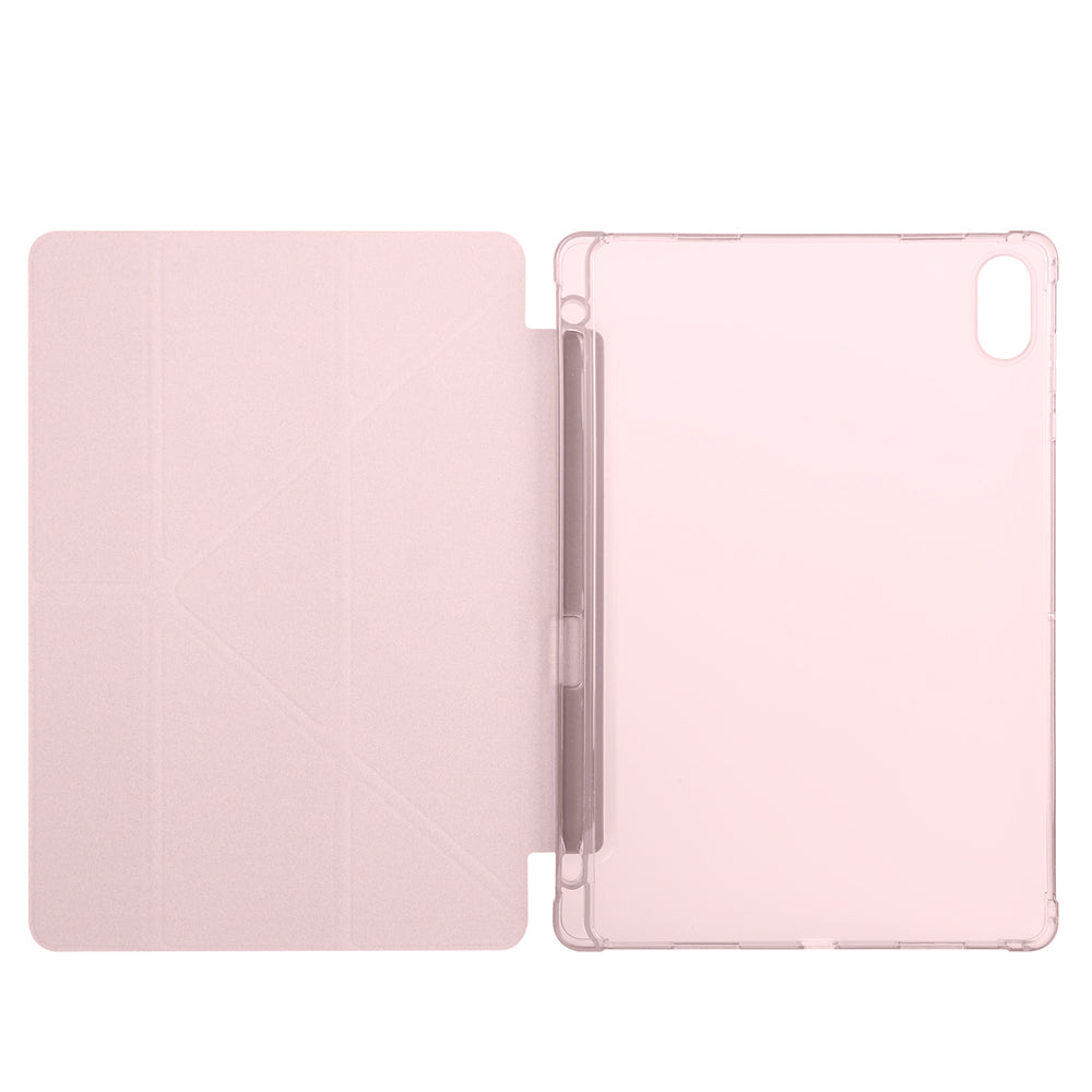 Honor Pad X8A Kılıf Zore Tri Folding Kalem Bölmeli Standlı Kılıf Gri