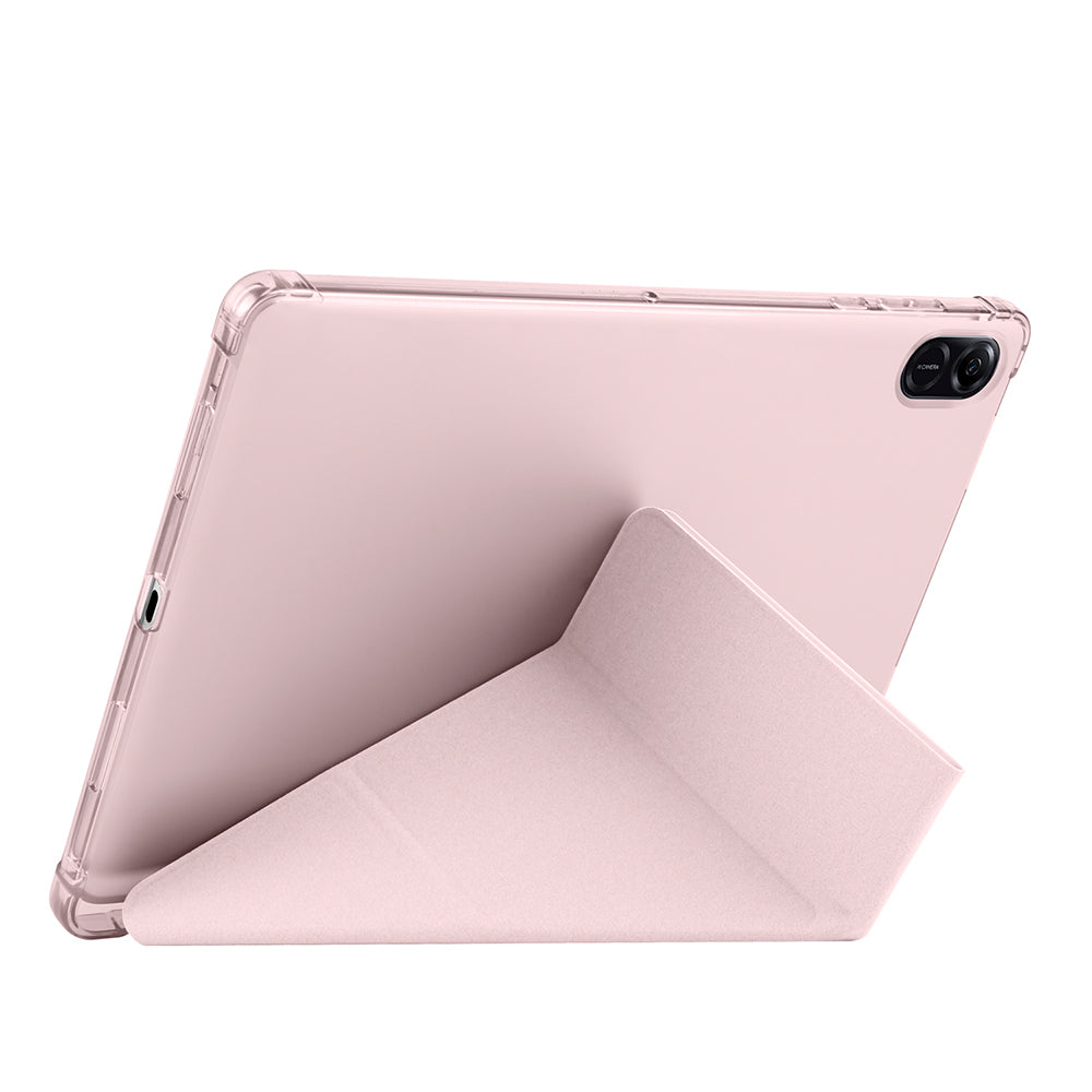 Honor Pad X8A Kılıf Zore Tri Folding Kalem Bölmeli Standlı Kılıf Mavi