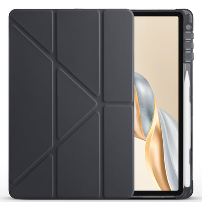 Honor Pad X9A Kılıf Zore Tri Folding Kalem Bölmeli Standlı Kılıf Siyah