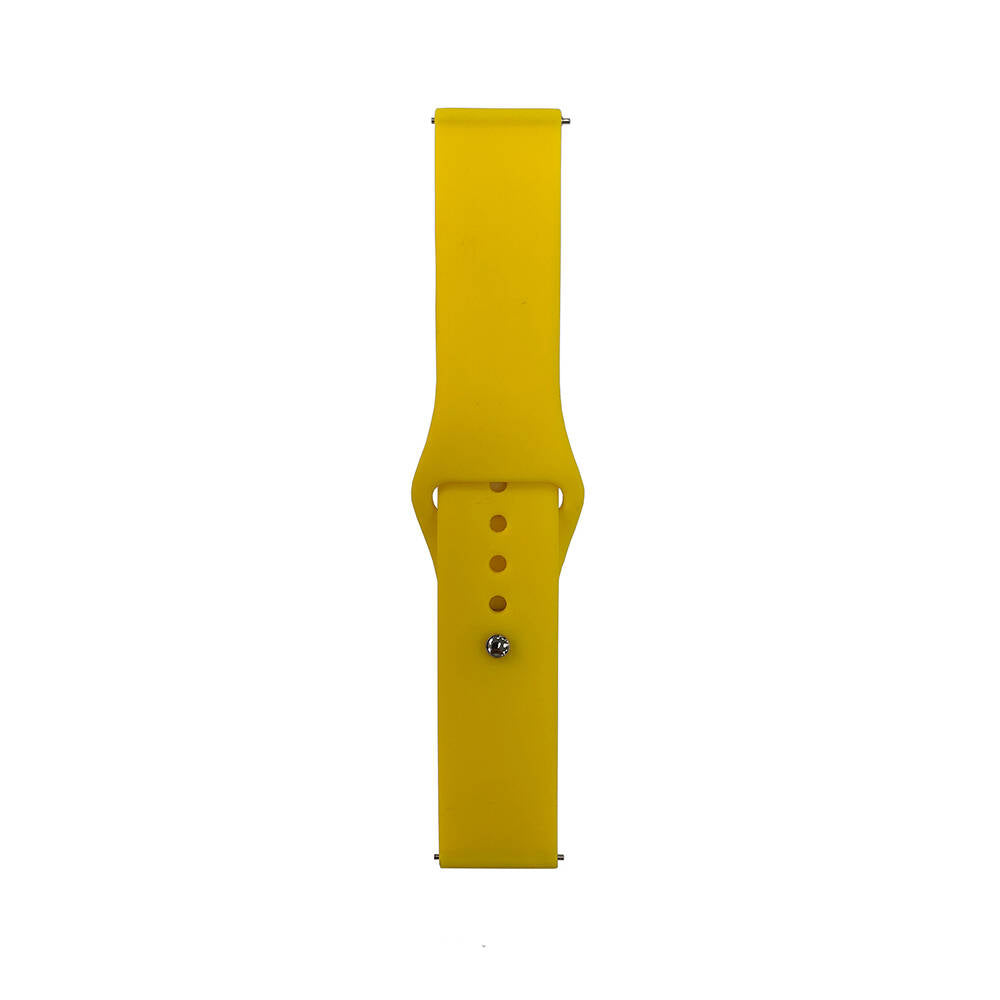 Huawei GT2 46mm Band Serisi 22mm Klasik Kordon Silikon Strap Kayış Sarı