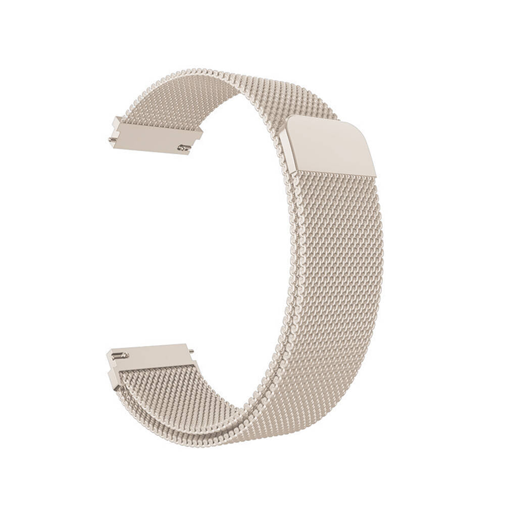 Huawei GT4 41mm Zore KRD-01 18mm Metal Hasır Kordon Starlight