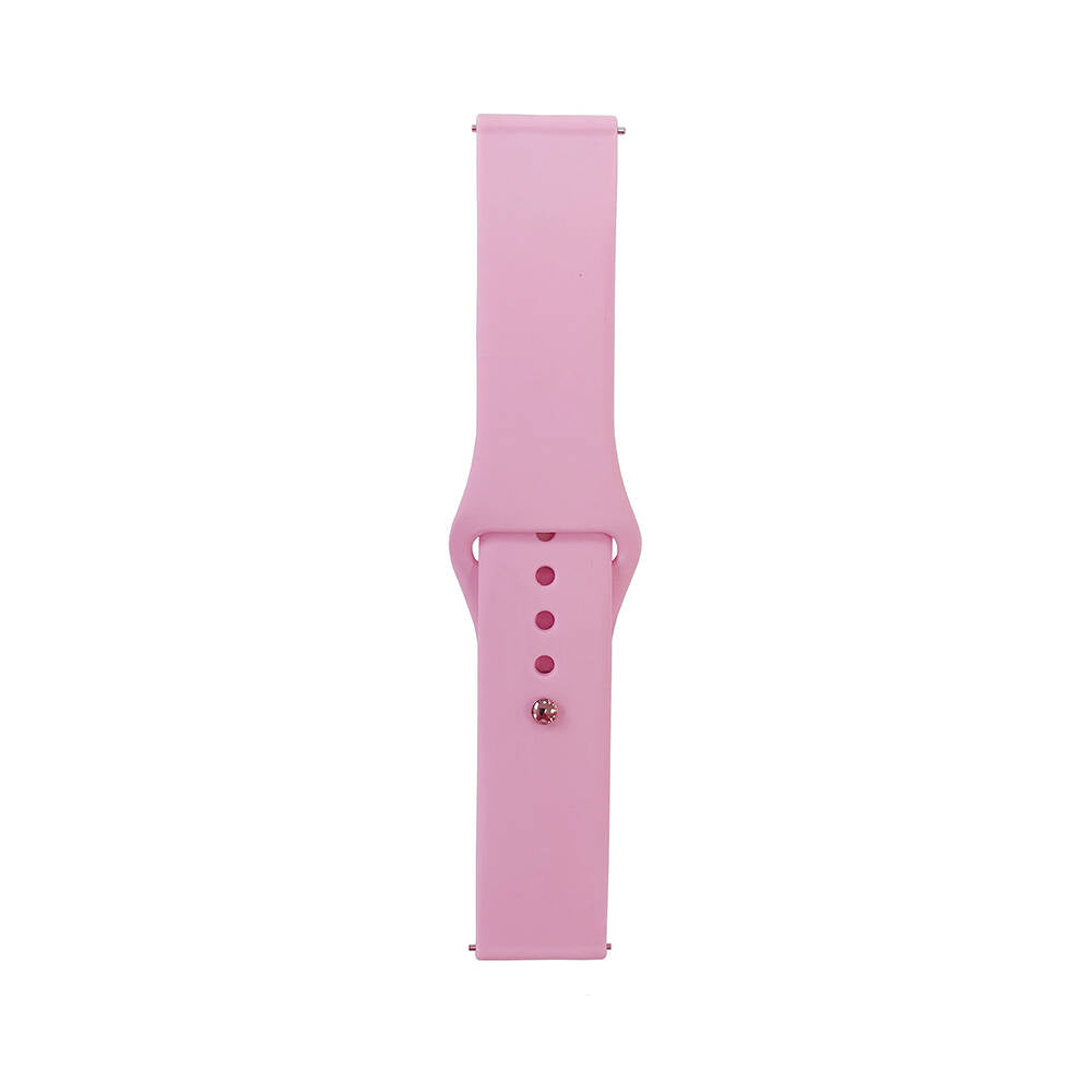 Huawei Honor Magic 2 46mm Band Serisi 22mm Klasik Kordon Silikon Strap Kayış Pembe