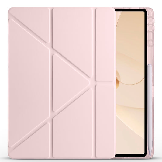 Huawei Matepad 12X Kılıf Zore Tri Folding Kalem Bölmeli Standlı Kılıf Rose Gold