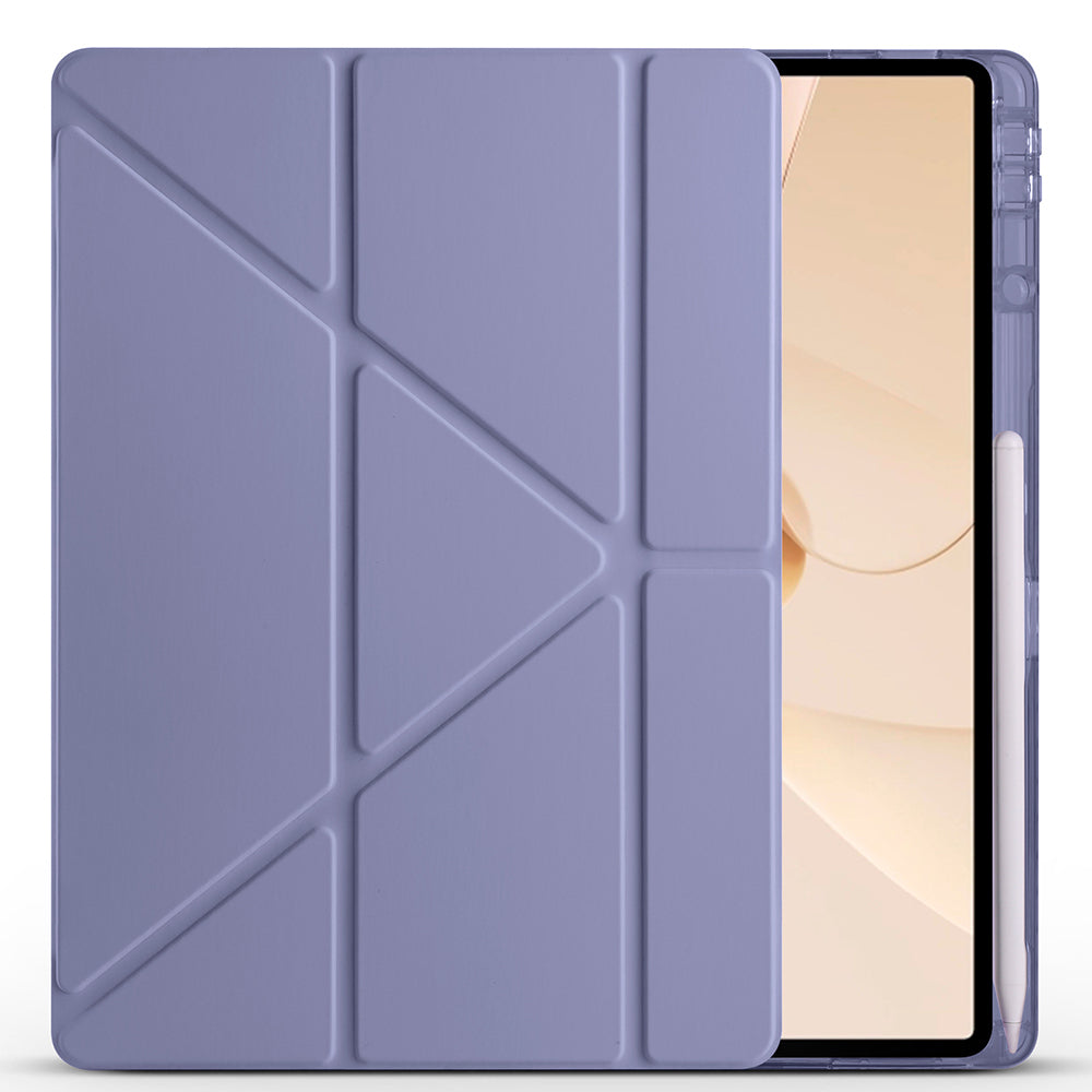 Huawei Matepad 12X Kılıf Zore Tri Folding Kalem Bölmeli Standlı Kılıf Mor