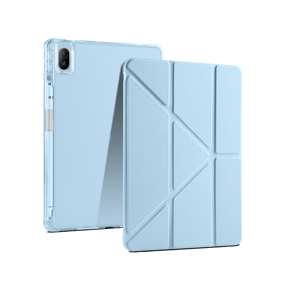 Huawei Matepad SE 11 Kılıf Zore Tri Folding Kalem Bölmeli Standlı Kılıf Gri