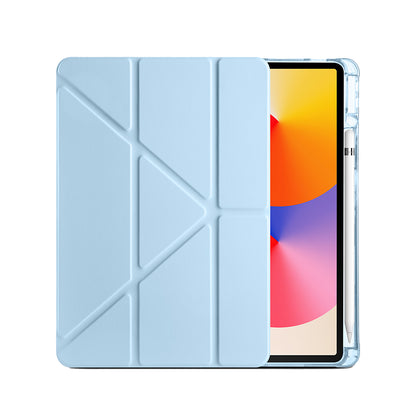 Huawei Matepad SE 11 Kılıf Zore Tri Folding Kalem Bölmeli Standlı Kılıf Gri