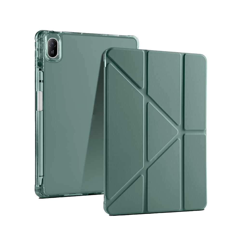 Huawei Matepad SE 11 Kılıf Zore Tri Folding Kalem Bölmeli Standlı Kılıf Gri